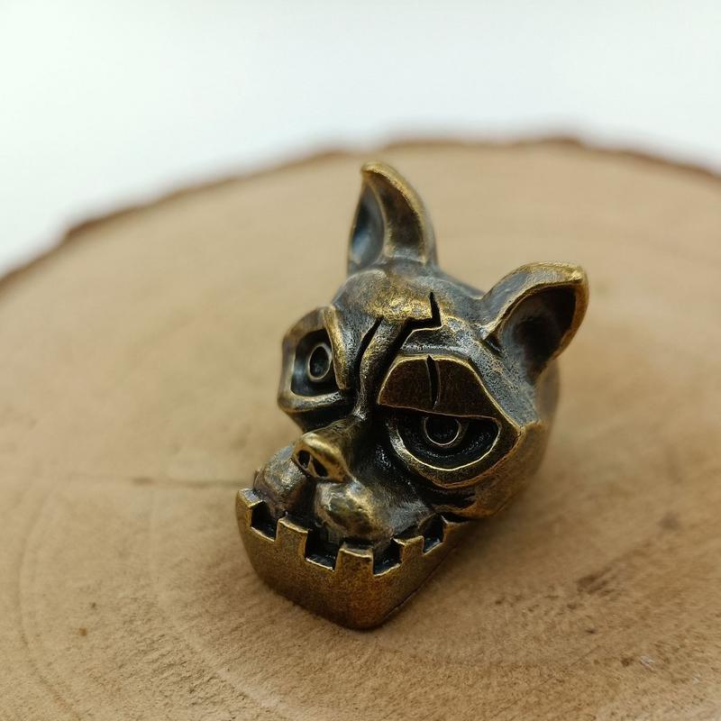 Edc Everyday Carry Knives - Pendentif en laiton tête de bouledogue