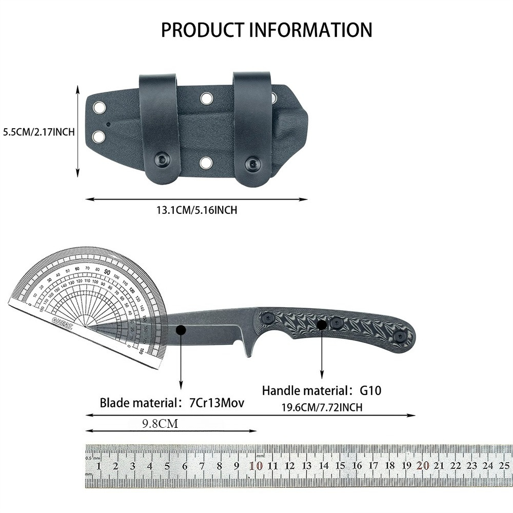 Everyday Carry (Edc) Knife - Couteaux à lame fixe Full Tang,