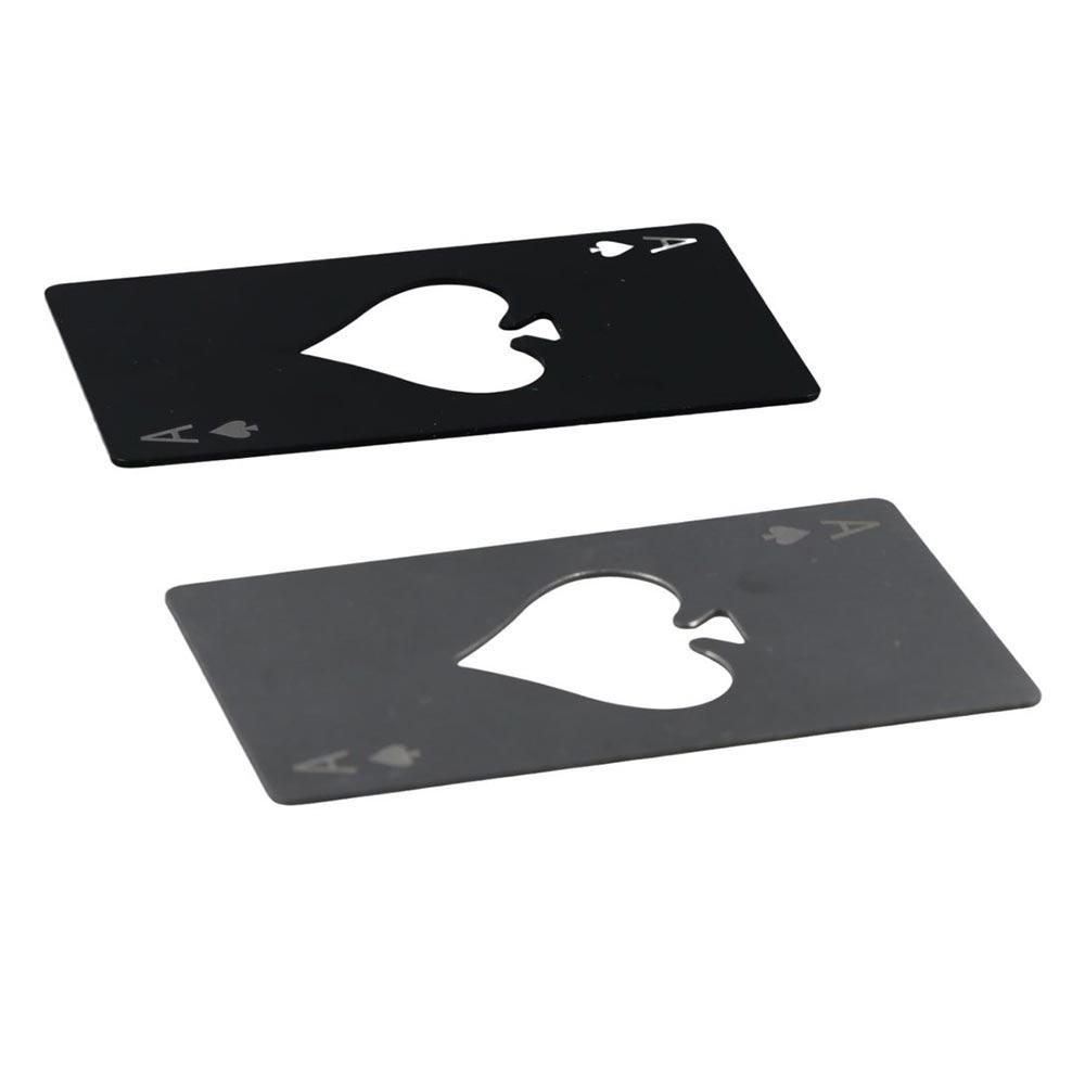 Multitool Credit Card - Ouvre-bouteille en acier inoxydable argenté/noir, outil